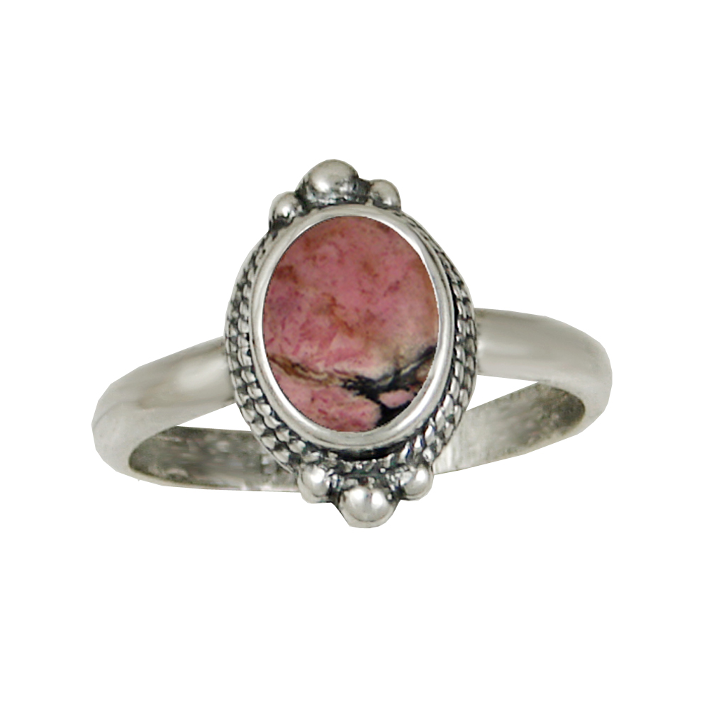 Sterling Silver Ring With Rhodochrosite Size 5